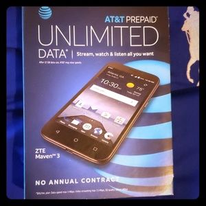 Prepaid AT&T ZTE MAVEN 3 CELL PHONE